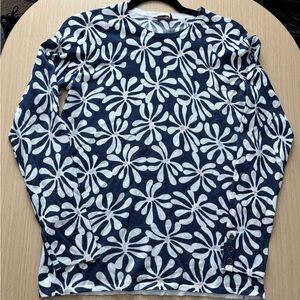 J. McLaughlin Lenny Crew Neck Sweater Daisy Print NWT Size M